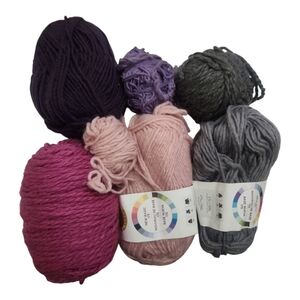 Assorted Yarn Bundle in Purple, Pink, and Gray‎